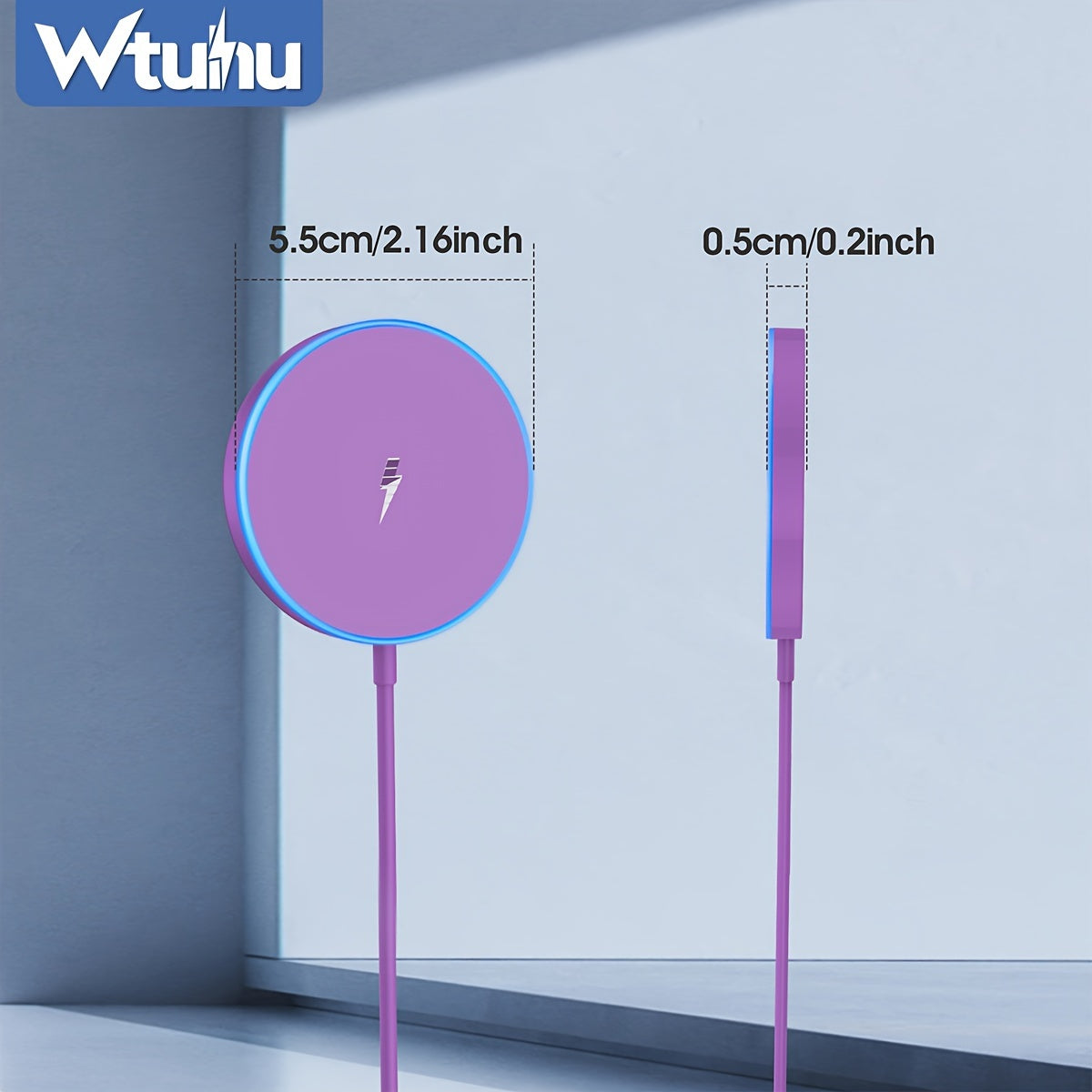 Magnetic Wireless Charger for iPhone 15/14/13/12 Series, AirPods 3/2/Pro - LED Magnet Pad With Dual Charging Ports