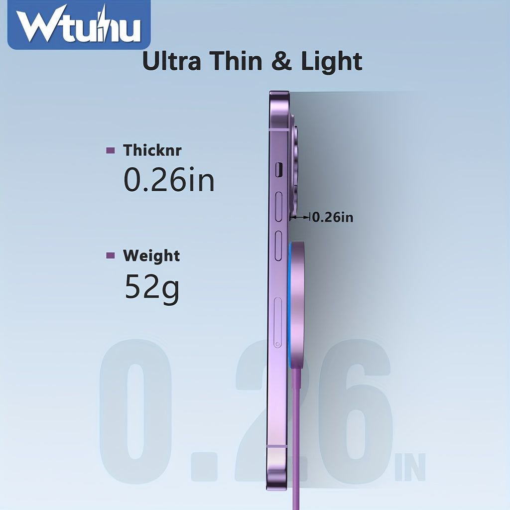 Magnetic Wireless Charger for iPhone 15/14/13/12 Series, AirPods 3/2/Pro - LED Magnet Pad With Dual Charging Ports