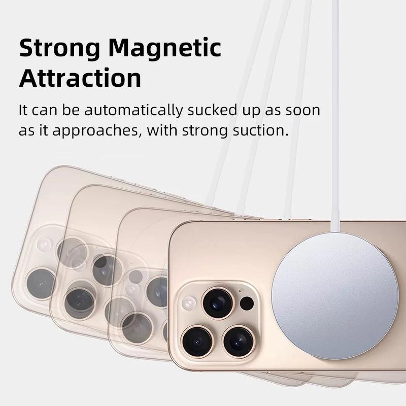 1pc PD 15W Magnetic Wireless Charger, USB-C Fast Charging Dock Station, 36V Max Power, No Battery, 30-50W Output, for iPhone 16 15 14 13 12 11 Pro Max X 8 Plus, with Quick Delivery