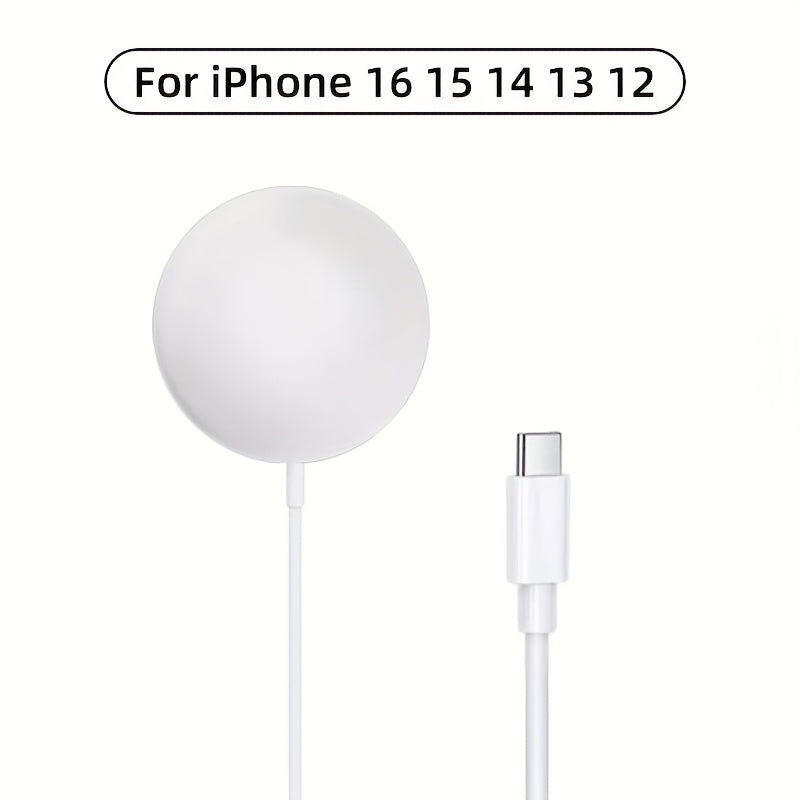 1pc PD 15W Magnetic Wireless Charger, USB-C Fast Charging Dock Station, 36V Max Power, No Battery, 30-50W Output, for iPhone 16 15 14 13 12 11 Pro Max X 8 Plus, with Quick Delivery