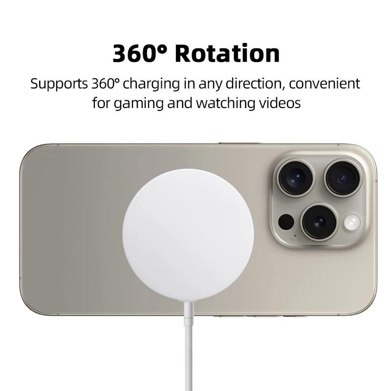 1pc PD 15W Magnetic Wireless Charger, USB-C Fast Charging Dock Station, 36V Max Power, No Battery, 30-50W Output, for iPhone 16 15 14 13 12 11 Pro Max X 8 Plus, with Quick Delivery